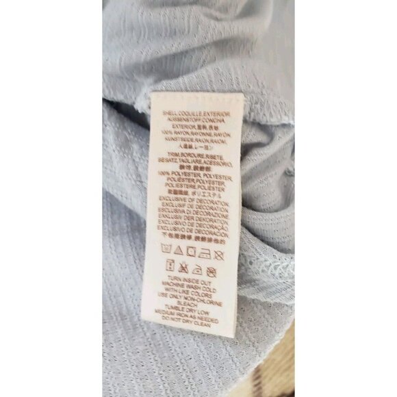 FREE PEOPLE SAHELI EMBROIDERED MESH FLORAL GLACIER ICE BLOUSE  TOP SIZE  MEDIUM - Picture 9 of 9